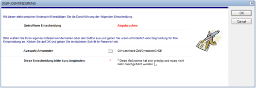 Screenshot User Identifizierung