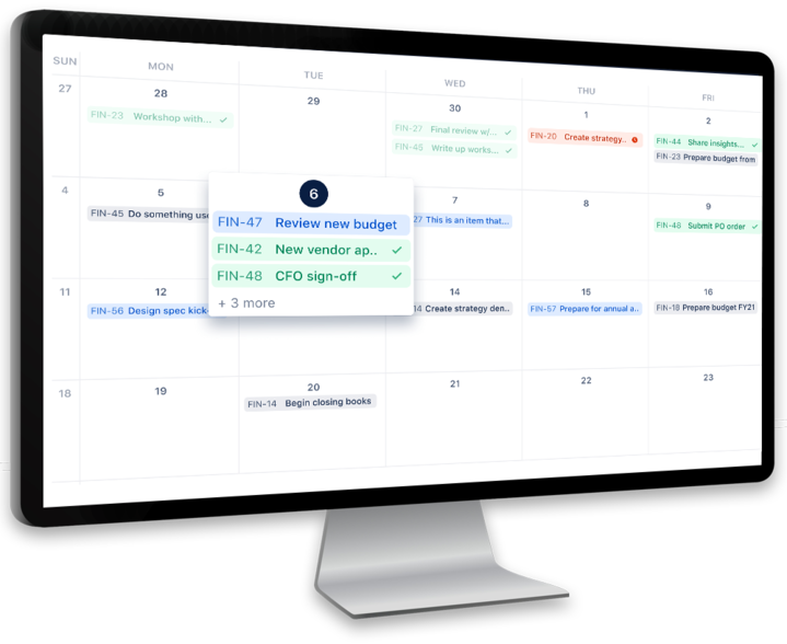Bildschirm-Screen Calendar von Jira Work Management